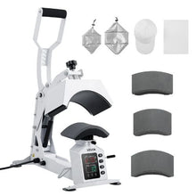 Hat Heat Press 4 Interchangeable Platens Cap Stretcher Temperature & Time Control HTV & Sublimation (White)