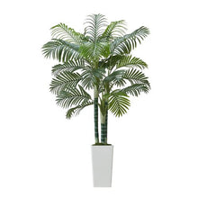 6.5 ft Artificial Areca Palm Tree with White Tall Planter for Home Office Living Room