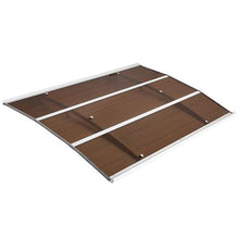 39" x 59" Door Awning Canopy with Metal Brackets Polycarbonate (Brown)