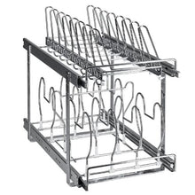 12 Inch Pan and Pot Rack 2-Tier Expandable Pull Out Under Cabinet Organizer for Kitchen LX-C9285