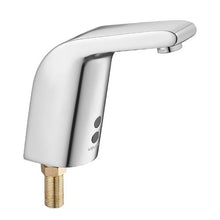 9/16" Touchless Motion Sensor Bathroom Faucet Cold-Water Single-Hole Tap Battery-Operated Chrome Plated Silver