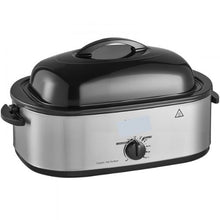 20QT Electric Roaster Oven 1450W Metal Self-Basting Lid Defrost & Warm Functions Removable Pan & Rack
