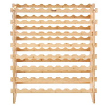 72 Bottle Wine Rack – 8-Tier Solid Bamboo Wood Storage for Kitchen & Bar – Natural Color