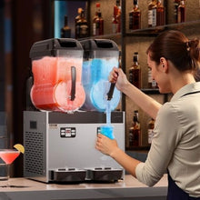 2 x 12 L Commercial Slushy Machine 96 Cups Stainless Steel Drink Maker for Home Party Restaurants