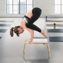 Yoga Headstand Bench – 300lbs Capacity Inversion Chair with Wood Frame & PU Pad for Balance Training Fatigue Relief (White)