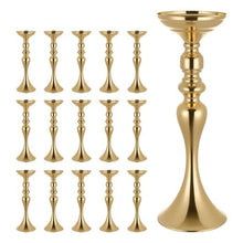 Wedding Flower Vase 15" Gold Crystal Centerpiece Vase for Wedding & Party Decor (16 PCS)