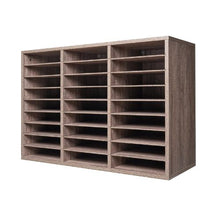 27-Compartment Wooden Literature Organizer Mail Sorter – (Black/Grey)