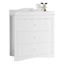 Nursery Changing Table Dresser with 3 Drawers Baby Diaper Station with Storage Organizer (White)
