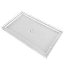 60 x 36 Inch Shower Pan Single Threshold Shower Base with Center Drain (White)