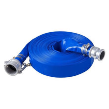 Backwash Hose - 1.5 x 100 ft Blue PVC with Clamps & Camlock Aluminum Fittings | For Sewage Treatment Water Transport & Agricultural Use