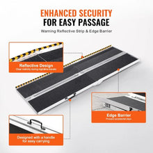 84 Inch Portable Wheelchair Ramp Aluminum Folding Threshold Ramp for Home Steps Stairs Doorways Curbs