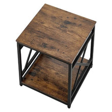 Modern 2-Tier End Table with Open Shelves, Brown