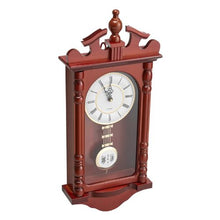 Grandfather Clock 23.2" Vintage Pendulum Wall Clock Quiet Quartz Movement (Cherry Finish)