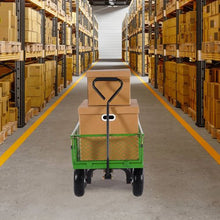 900 LBS Steel Garden Cart Heavy-Duty Wagon with 10" Tires & Removable Mesh Sides