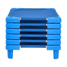 40" x 23" Blue Stackable Toddler Nap Cots with Portable Daycare Beds for Preschool & Kids (Pack of 6)