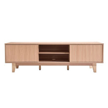 59 In Boho TV Stand with Adjustable Open Shelves & Sliding Door for Living Room Bedroom (Burlywood)