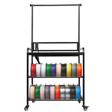 3-Tier 3D Printer Filament Storage Rack with Wheels Filament Holder & Organizer (Black)