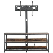 48 In TV Stand with Mount for Up to 75 In TVs Adjustable Height TV Console 3-Tier Storage with Power Outlet (Brown)