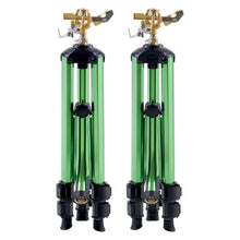 Impact Tripod Sprinkler Brass 360° Lawn Irrigation Sprinkler with Adjustable Height (2 Pack)