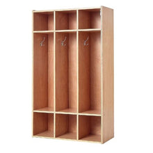 Kids Coat Cubby Organizer, 3-Section Wooden Locker with 6 Storage Cubbies