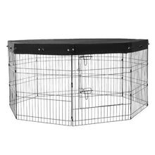 Dog Playpen 8-Panel 30"H Foldable Metal Pet Fence with Door & Oxford Cover