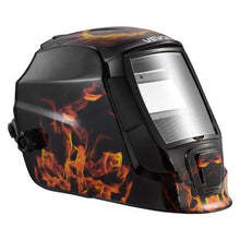 True Color Welding Helmet – Auto Darkening Solar Powered Hood with 2 Arc Sensors, Shade 4/9-13 (Yellow Flame Pattern)