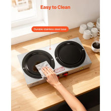 Commercial Coffee Decanter Warmer 80W x 2 Dual Plates Fits 1.8L Glass Decanter – For Coffee Shop Office & Home