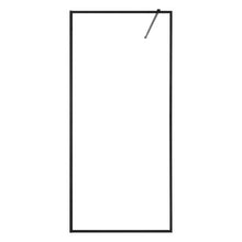 Fixed Glass Shower Panel 34 x 73.6 in Full-Framed 5/16 in Clear Tempered Glass Bottom Seal Matte Black Hardware