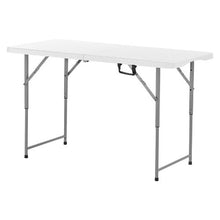 4 Ft Heavy Duty Folding Table with Adjustable Height & Handle – (White)