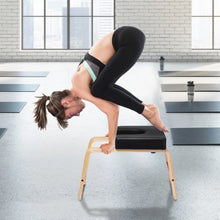 Yoga Headstand Bench – 300lbs Capacity Inversion Chair with Wood Frame & PU Pad for Balance Training Fatigue Relief (Black)