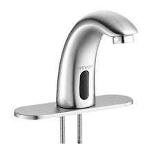 9/16" Touchless Motion Sensor Bathroom Faucet, Battery-Operated with Cover Plate, Adjustable Temp, Brushed Nickel