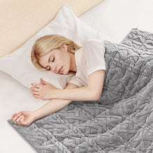 Weighted Blanket 20 LBS 60 x 80" Queen Size Sherpa Fleece Glass Beads (Grey)