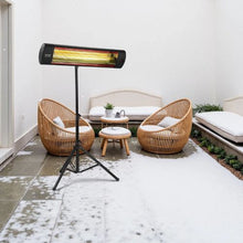 1500W Infrared Patio Heater with Remote, LED Display, 3-Speed Timer, Wall/Ceiling Mount & Stand EATB28-80-2
