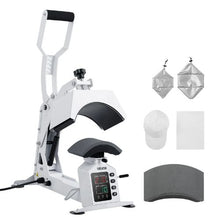 Hat Heat Press Machine 2 Platens with Cap Stretcher Temperature & Time Control HTV & Sublimation (White)