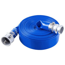 Backwash Hose - 2" x 100 ft, Blue PVC with Clamps & Camlock Aluminum Fittings | For Sewage Treatment Water Transport & Agricultural Use