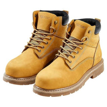 Steel Toe Work Boots for Men Size 13 Waterproof & Slip-Resistant (Brown Yellow)