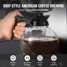 12-Cup Commercial Drip Coffee Maker with 4 Glass Carafes & Warmer Plates – Stainless Steel Brewer for Restaurant Office & Home