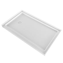 60 x 36 Inch Shower Pan Single Threshold Shower Base with Left Drain (White)