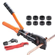 Hydraulic Copper Pipe Crimping Tool for ASTM F1807 PEX &amp; Copper Rings – 1/2" 3/4" 1" Jaws
