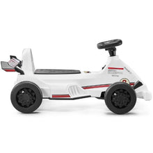 Electric Go-Kart for Kids 6V Battery Powered, 2 MPH Constant Speed, LED Headlight & Horn Ages 2+ White
