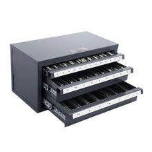 Three-Drawer Steel End Mill Organizer 29 Compartments, 1/8"–1" Capacity Stackable with Labels