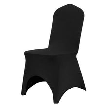 50-Pack Stretch Spandex Folding Chair Covers Universal Arched Front Slipcovers for Wedding Banquet & Party (Black)