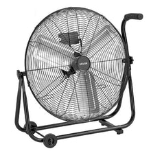 24 Inch Industrial Drum Fan - 7,500 CFM High Velocity 3-Speed Floor Fan with 360° Tilt Heavy-Duty Aluminum Blades