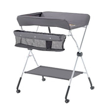 Multi-Functional Baby Changing Table Foldable Portable Diaper Station with Adjustable Height Wheels & Storage Organizer (Dark Gray)