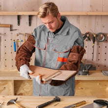 Cowhide Leather Safety Welding Sleeves – Heat & Flame Resistant Arm Guards for Welding Blacksmithing & Gardening