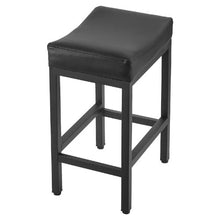 25-Inch Modern Bar Stool Set of 2 with Saddle-Seat and Metal Legs Easy Assembly for Bar Cafe (Black)