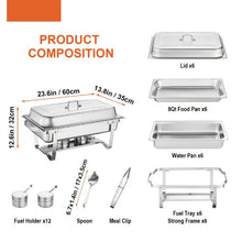 8 Qt Hotel Pans Stainless Steel Table Pan For Catering Storage Food DT-C1016 (Pack of 6)