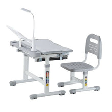 Kids Learning Desk & Chair Set – Adjustable (Grey)