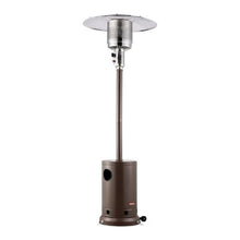 50,000 BTU Propane Patio Heater Hammered Metal Round Table & Wheels Bronze