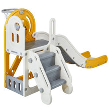 Toddler Slide with Climbing Ladder and Basketball Hoop for Kids